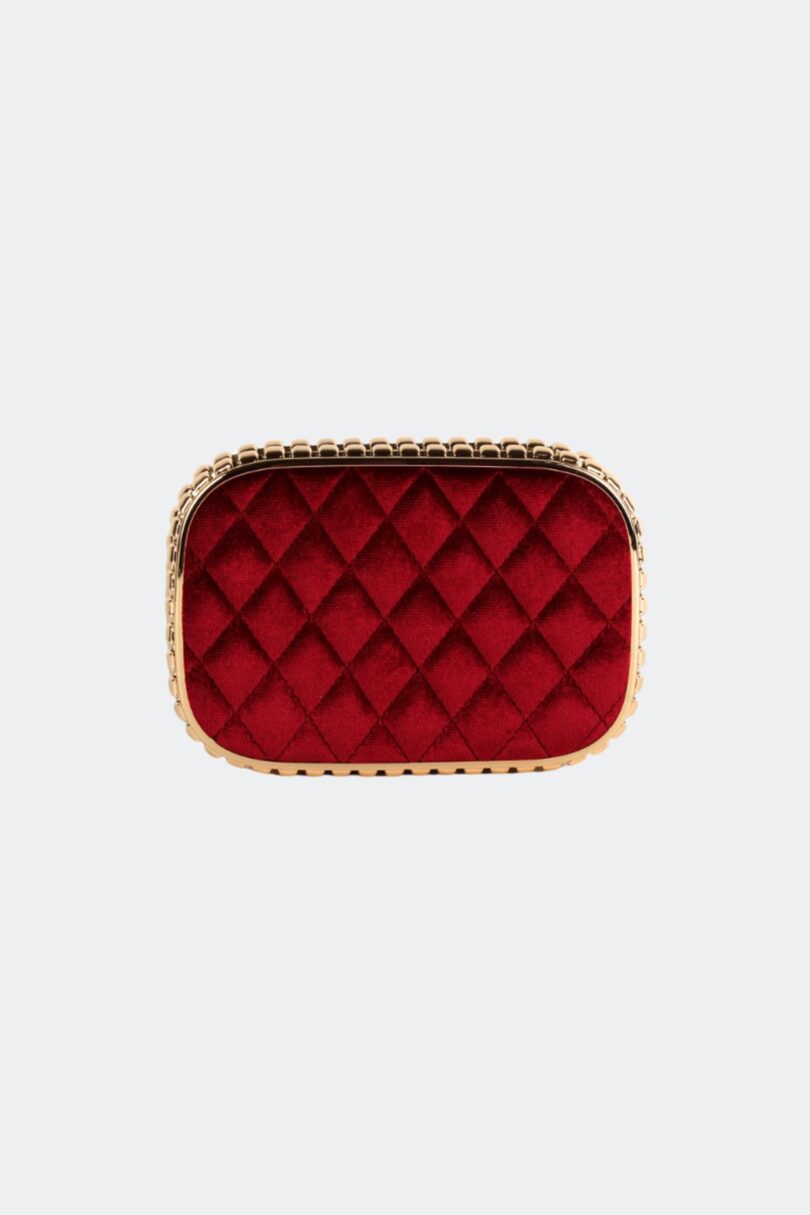 Velvet Quilted Studded Clutch Bag  Shop now at Kitty Darling