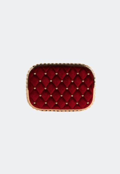Velvet Quilted Studded Clutch Bag – Bags | Kitty Darling