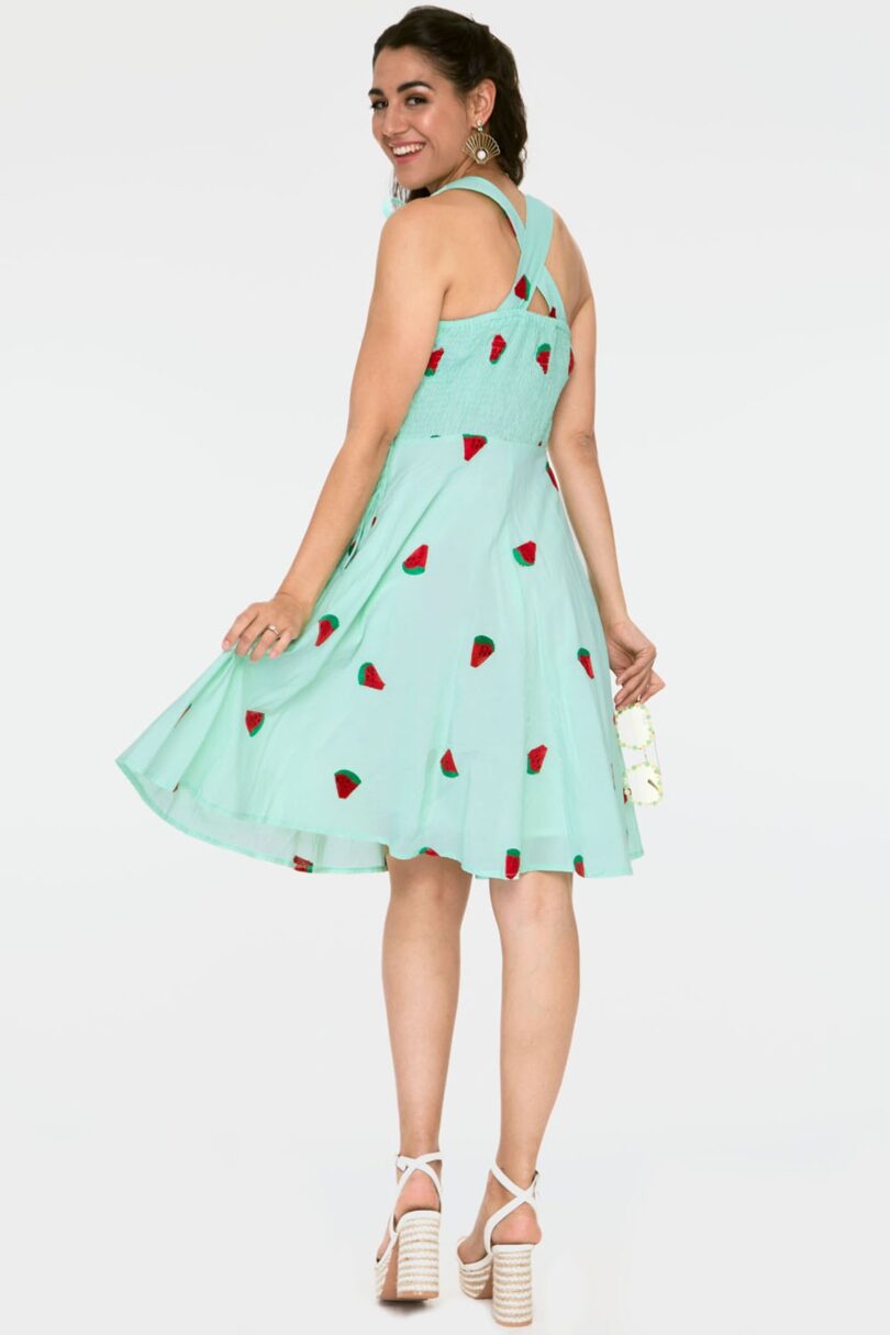 Watermelon Embroidered Flare Dress  Shop now at Kitty Darling