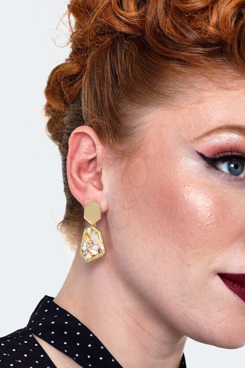White Crystal Earrings  Shop now at Kitty Darling
