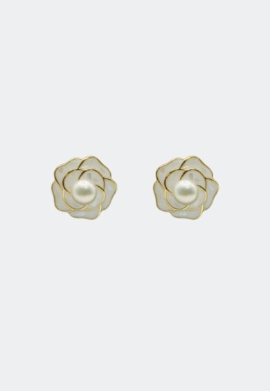 White Rose Stud Earrings – Jewellery | Kitty Darling