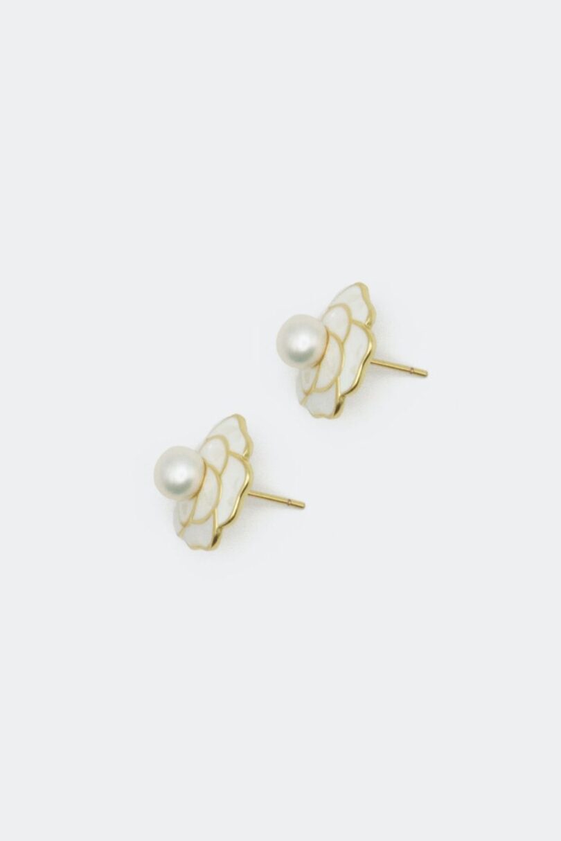 White Rose Stud Earrings  Shop now at Kitty Darling