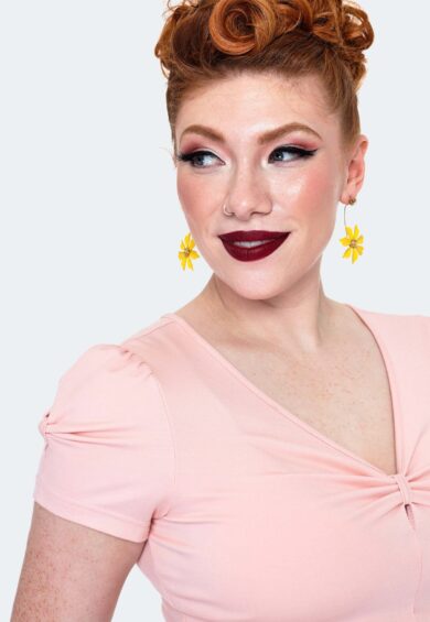 Yellow Flower Drop Earrings – Jewellery | Kitty Darling