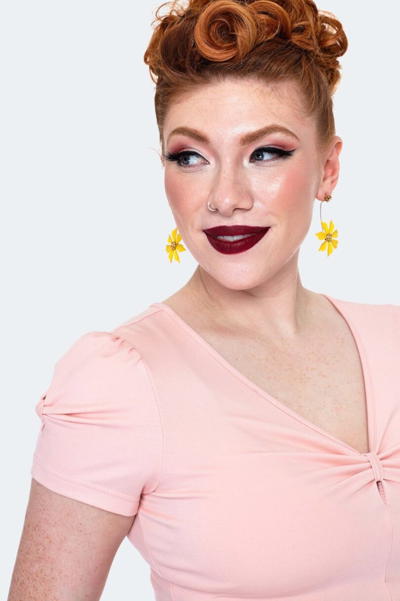 Yellow Flower Drop Earrings  Shop now at Kitty Darling
