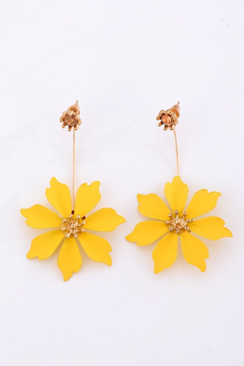Yellow Flower Drop Earrings  Shop now at Kitty Darling