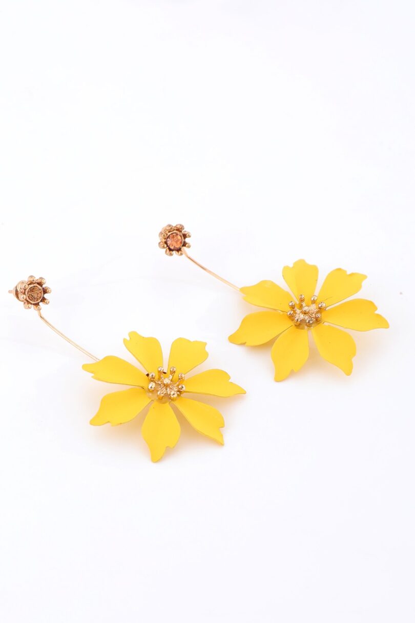 Yellow Flower Drop Earrings  Shop now at Kitty Darling
