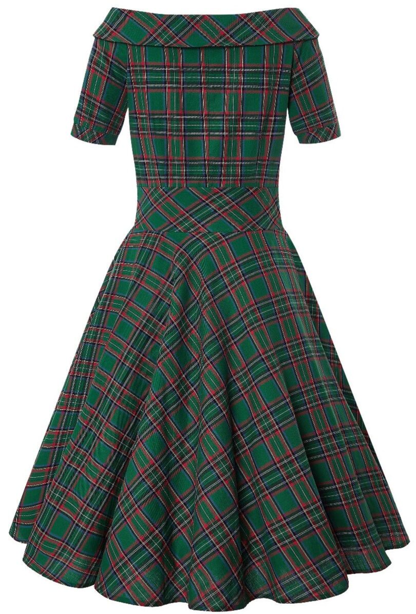 Darlene Green Check Swing Dress  Shop now at Kitty Darling