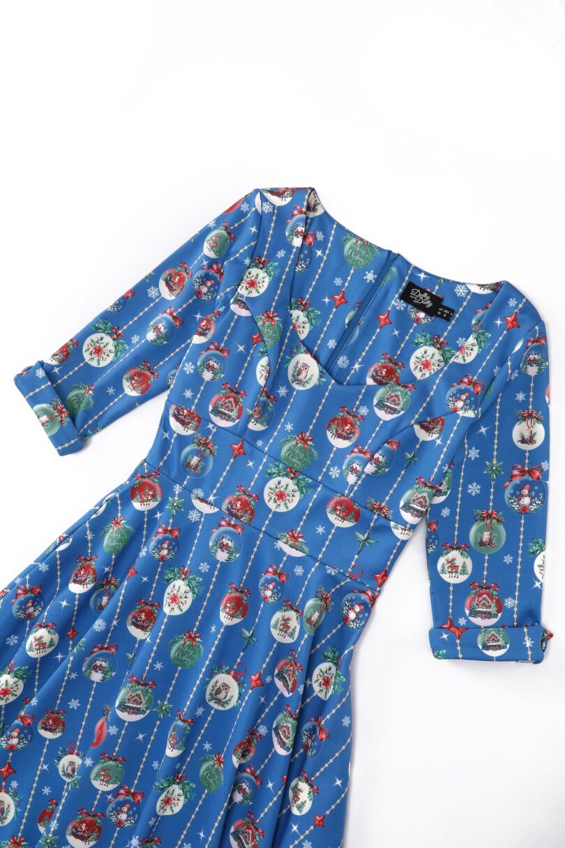 Scarlette Blue Bauble Christmas Swing Dress  Shop now at Kitty Darling