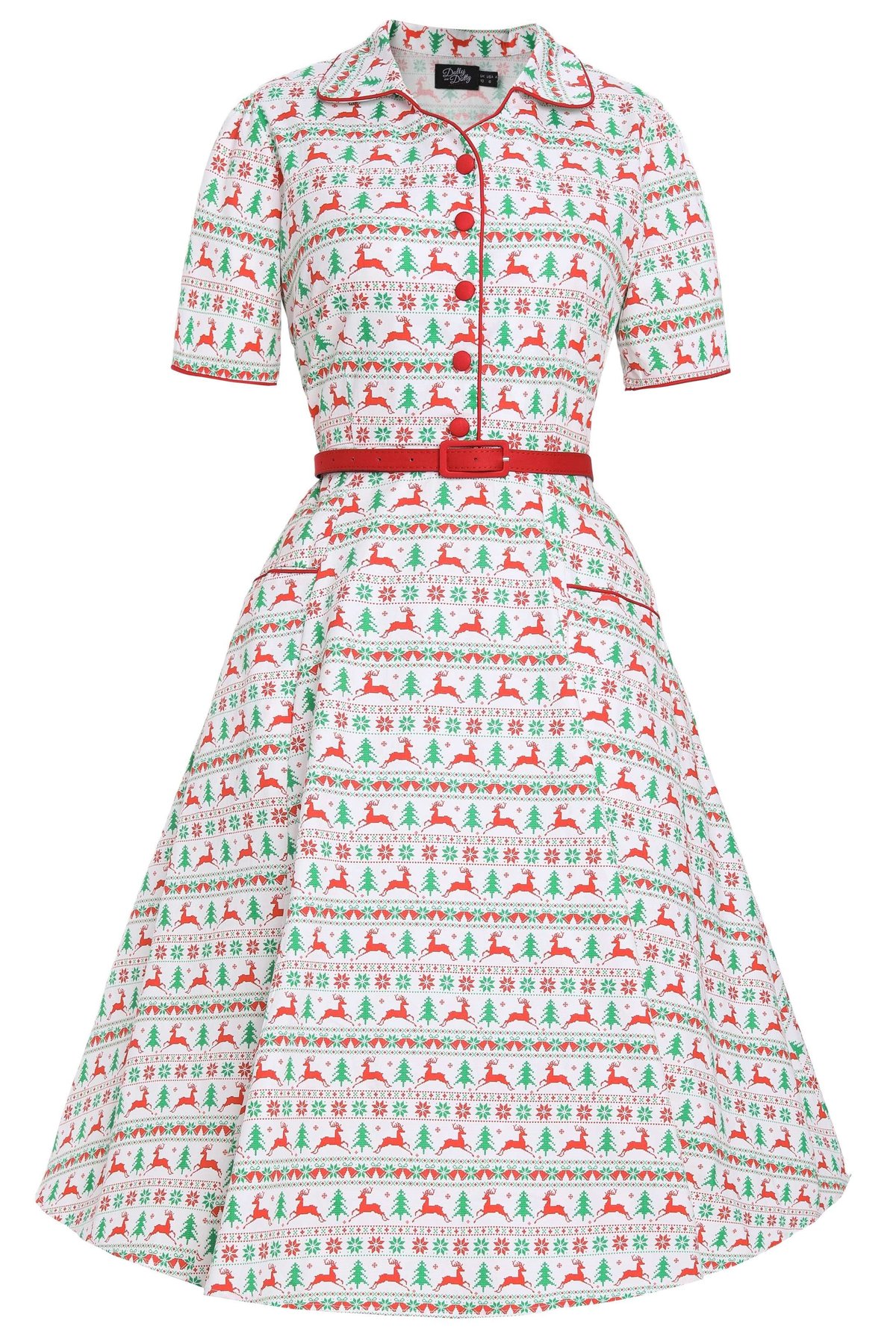 Mabel Christmas Reindeer Shirt Dress Mabel Christmas Reindeer Shirt Dress  Shop now at Kitty Darling