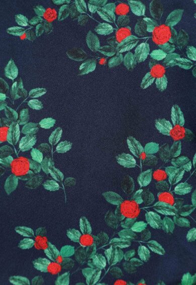 Navy Blue Rosebud Print Long Sleeved Dress – Dresses | Kitty Darling