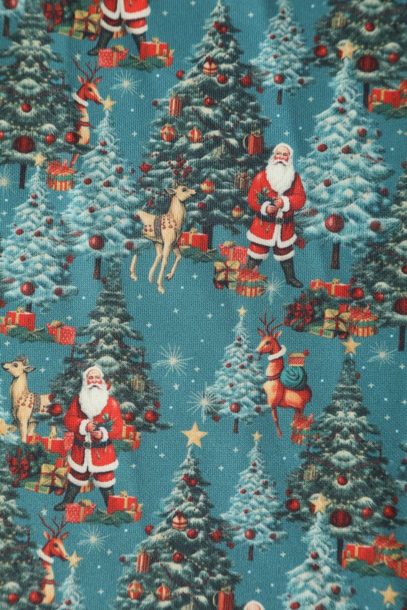 Lily Teal Off Shoulder Santa Claus Print Christmas Dress  Shop now at Kitty Darling