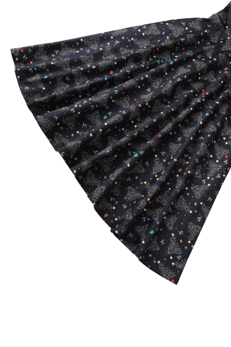 Scarlette Christmas Light Midi Dress In Black  Shop now at Kitty Darling