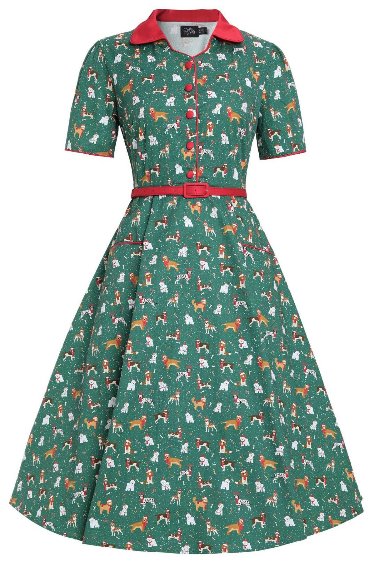 Mabel Dog At Christmas Shirt Dress Mabel Dog At Christmas Shirt Dress  Shop now at Kitty Darling