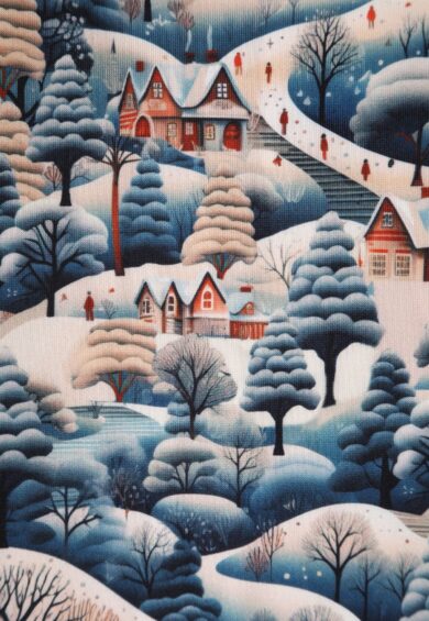 Scarlette Blue Winter Village Dress – Dresses | Kitty Darling