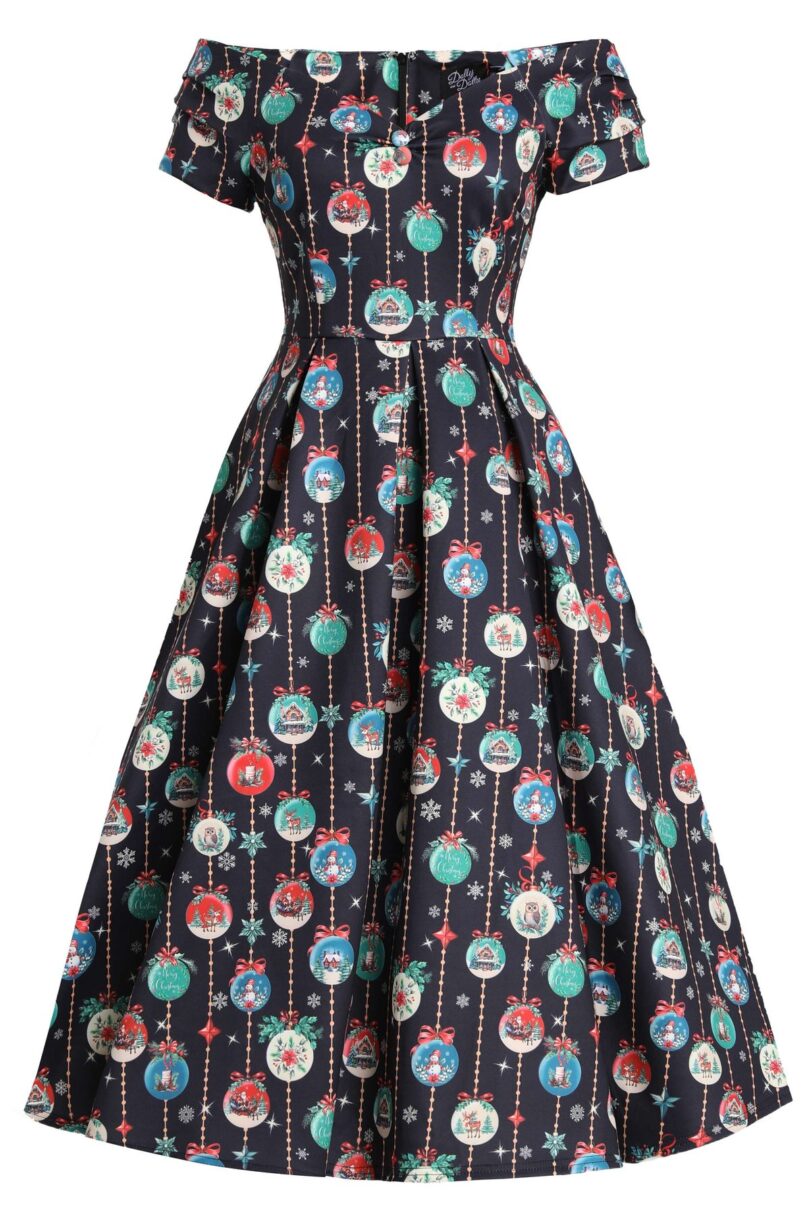 Lily Snow Globe Off Shoulder Dress  Shop now at Kitty Darling