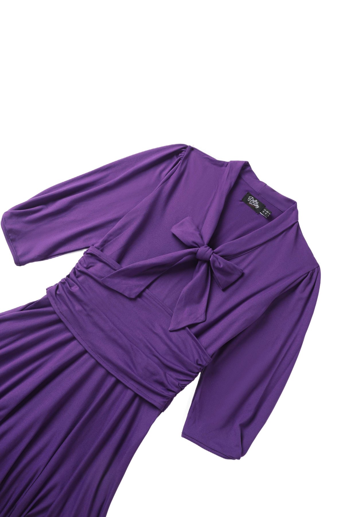 Sandra Bow Tie Casual Dress In Purple Sandra Bow Tie Casual Dress In Purple  Shop now at Kitty Darling