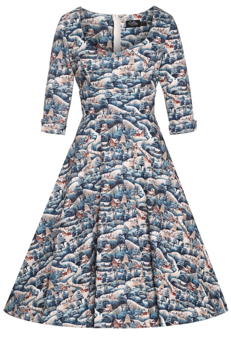 Scarlette Blue Winter Village Dress  Shop now at Kitty Darling