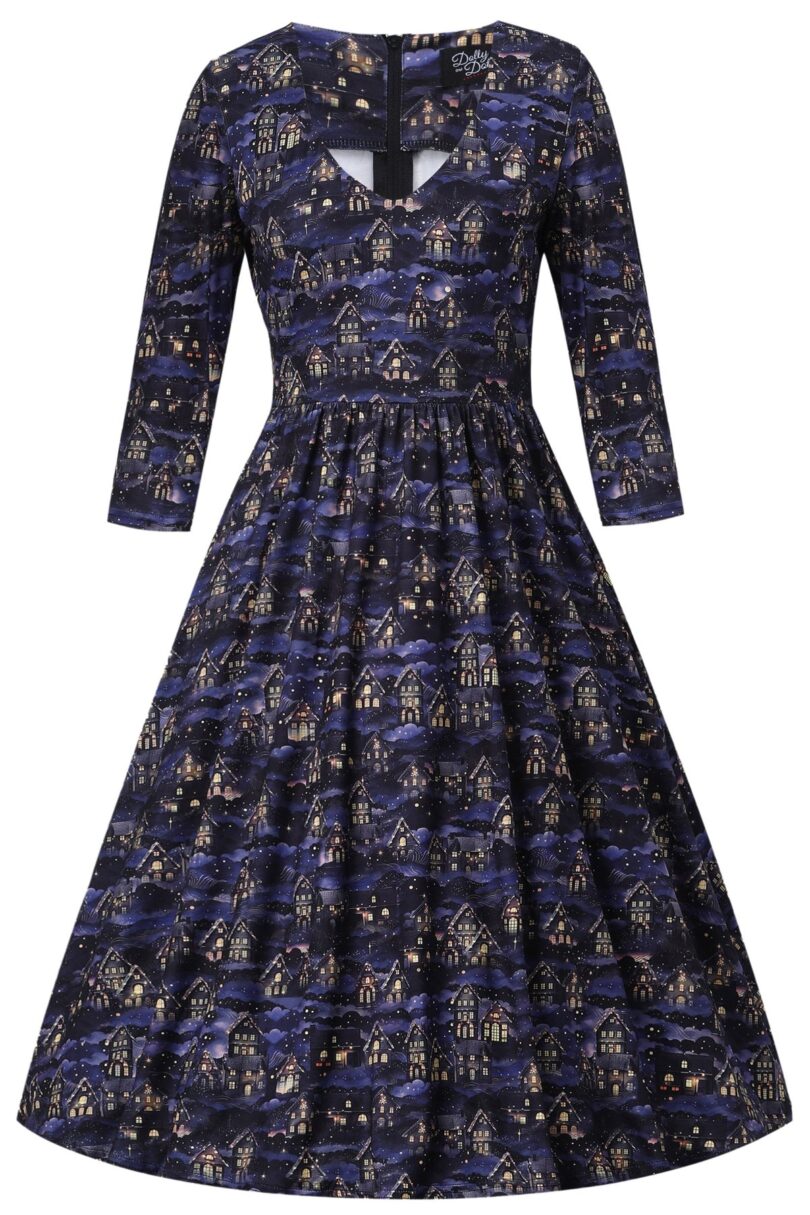 Billie Purple Christmas Village  Shop now at Kitty Darling