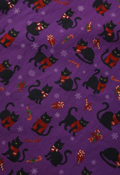 Mabel Festive Cat Shirt Dress In Purple – New In | Kitty Darling