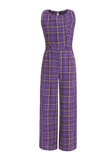Sylvia Purple Tartan Jumpsuit – Jumpsuits & Playsuits | Kitty Darling
