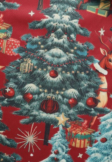 Amanda Crimson Red Christmas Santa Print Dress – Dresses | Kitty Darling