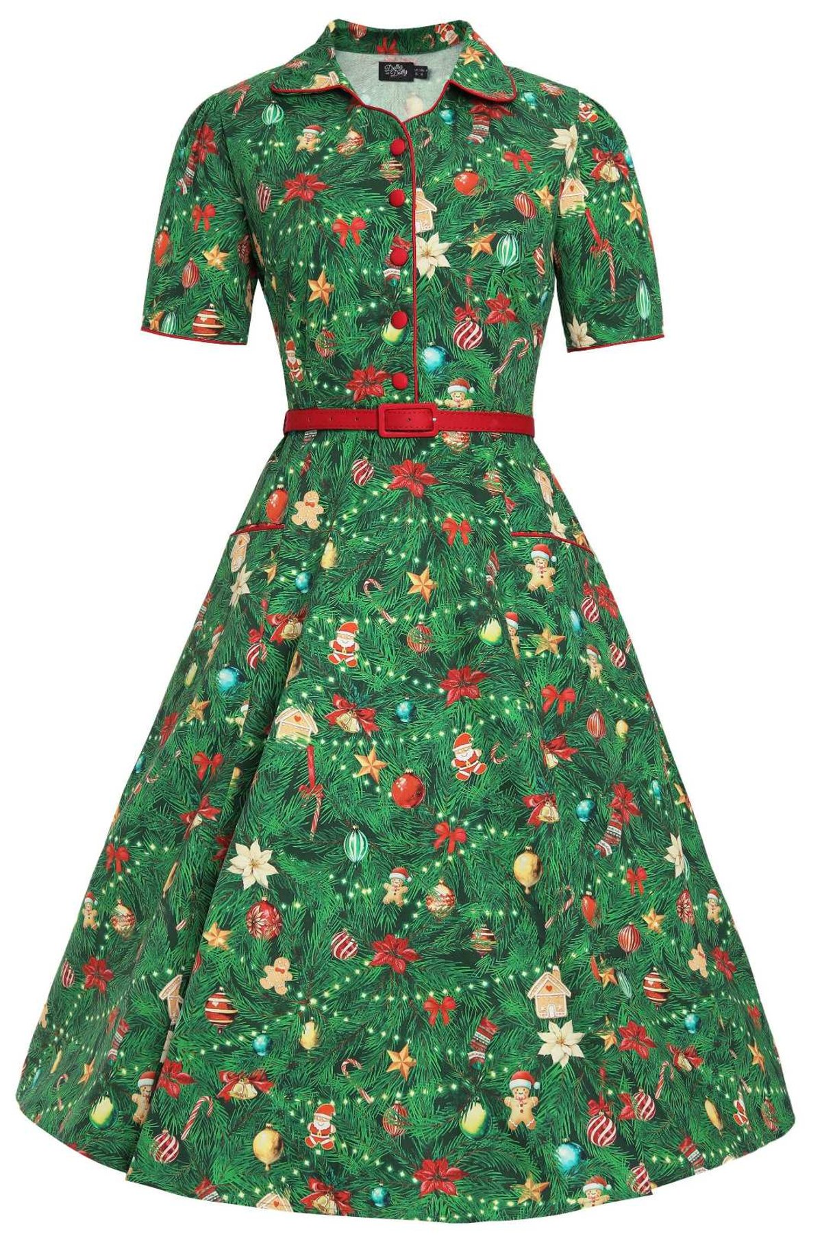Mabel Christmas Tree Shirt Dress Mabel Christmas Tree Shirt Dress  Shop now at Kitty Darling