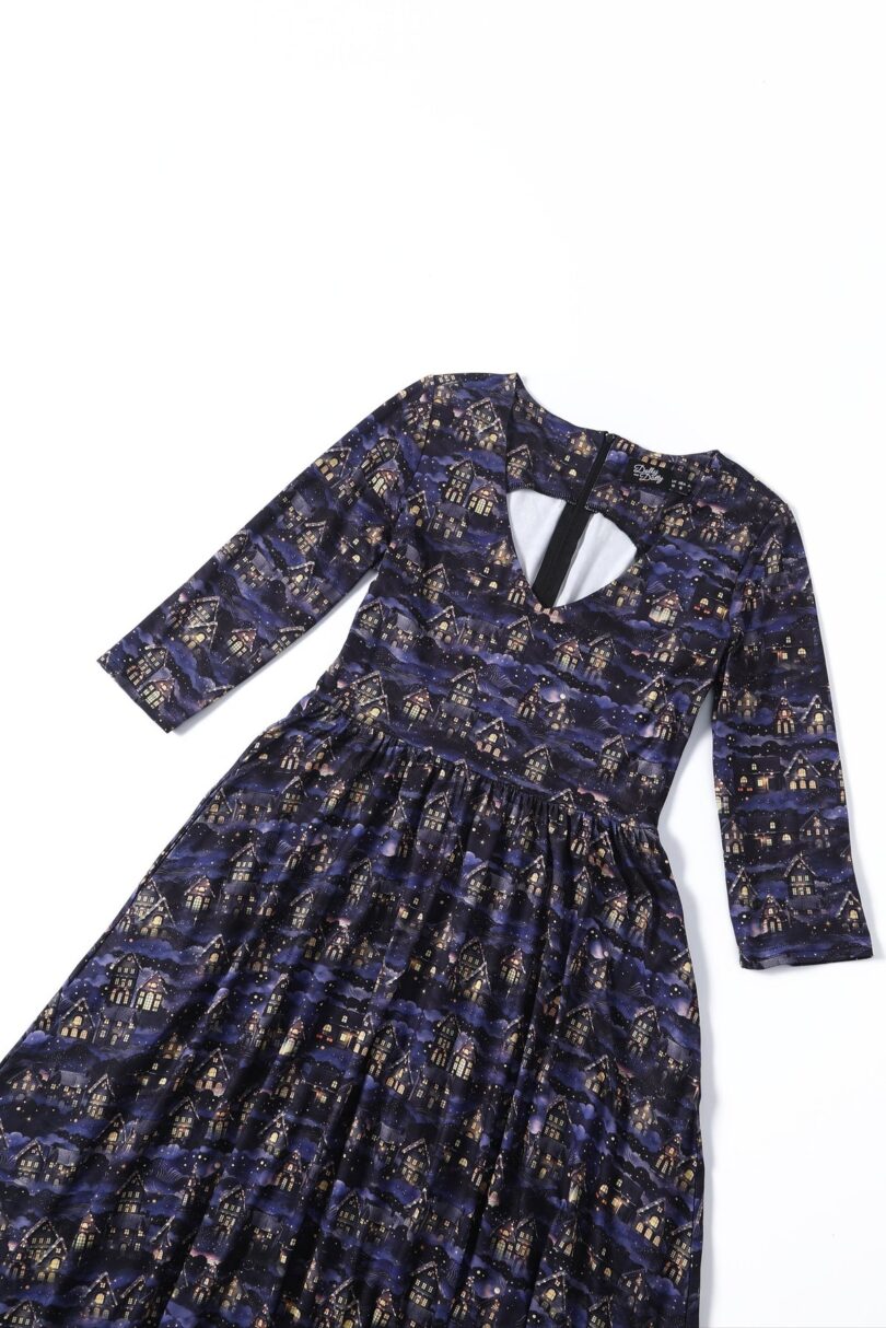 Billie Purple Christmas Village  Shop now at Kitty Darling