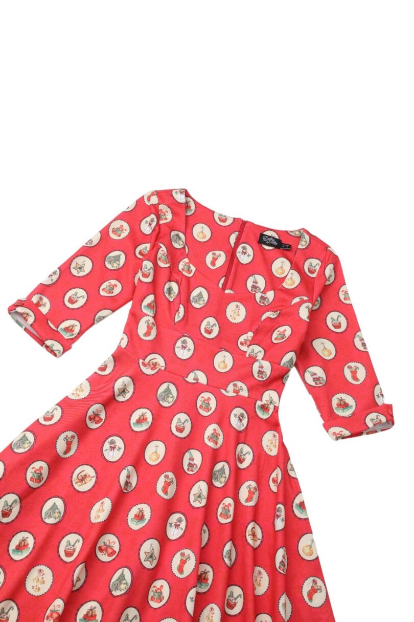 Scarlette Vintage Christmas Midi Dress  Shop now at Kitty Darling