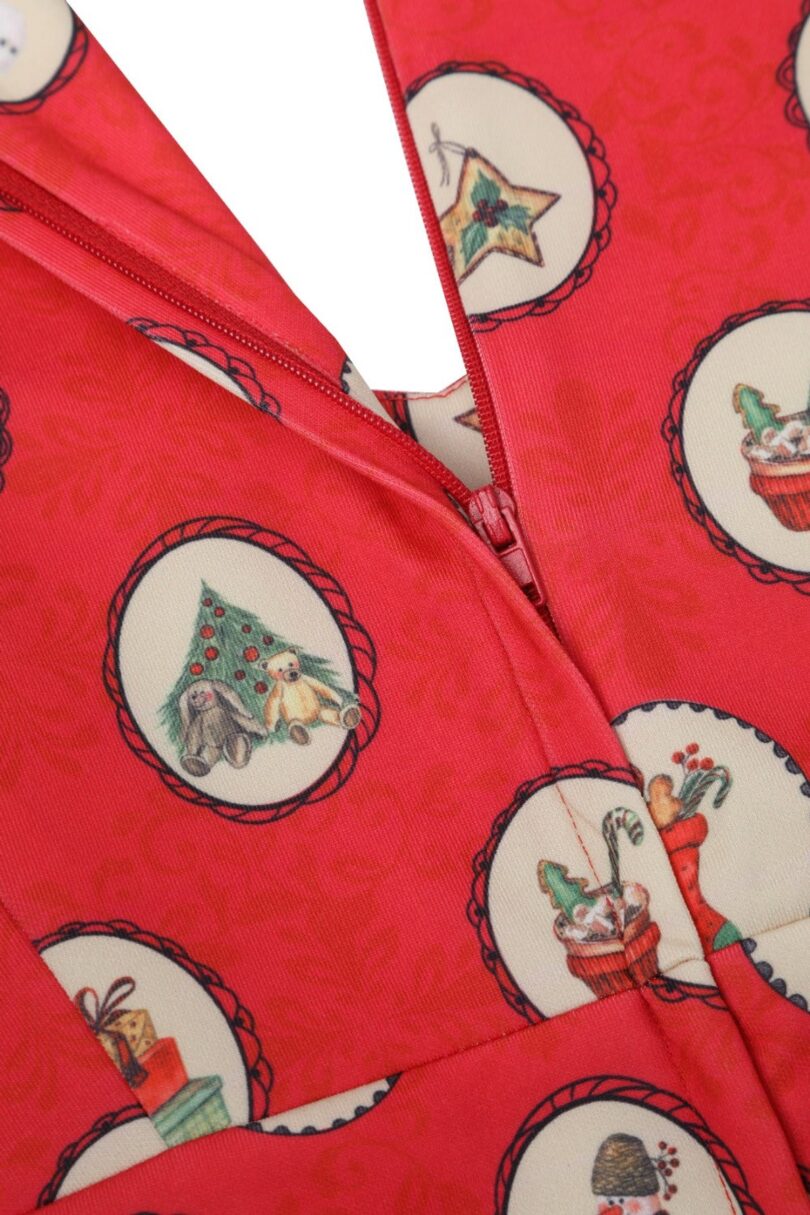Scarlette Vintage Christmas Midi Dress  Shop now at Kitty Darling