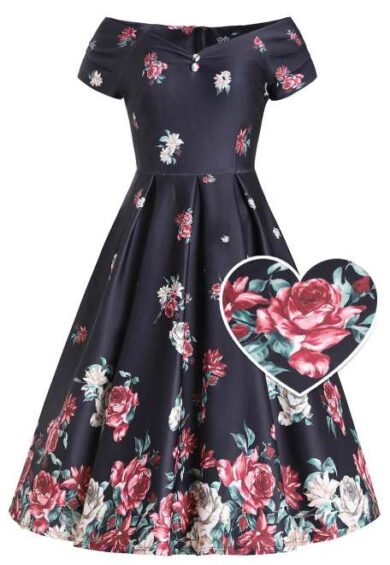 Lily Midnight Rose Elegance Dress – Dresses | Kitty Darling