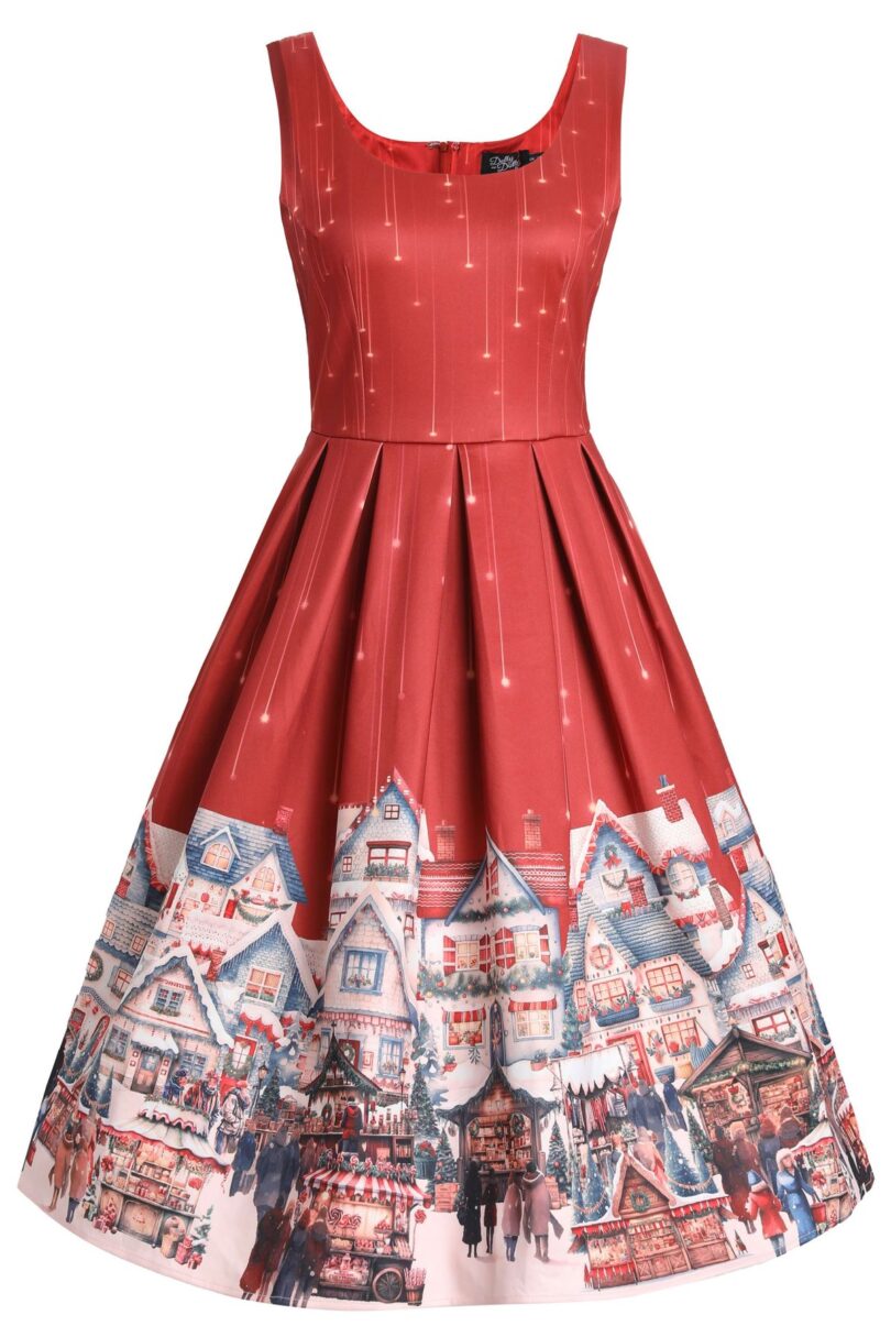 Amanda Chrismas Market Flared Dress  Shop now at Kitty Darling