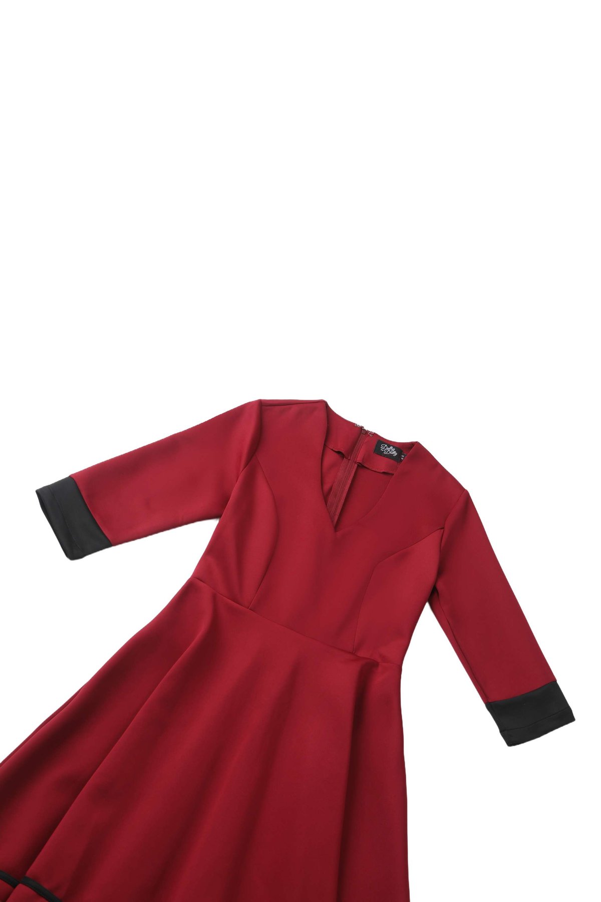 Maria Vintage-Inspired Burgundy & Black A-Line Dress Maria Vintage-Inspired Burgundy & Black A-Line Dress  Shop now at Kitty Darling