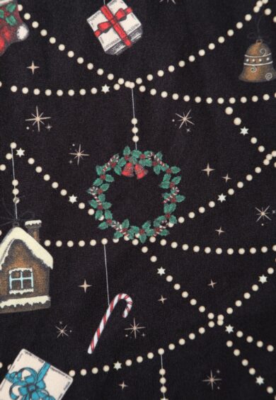 Billie Long Sleeved Dress in Black Christmas Ornament Print – Dresses | Kitty Darling