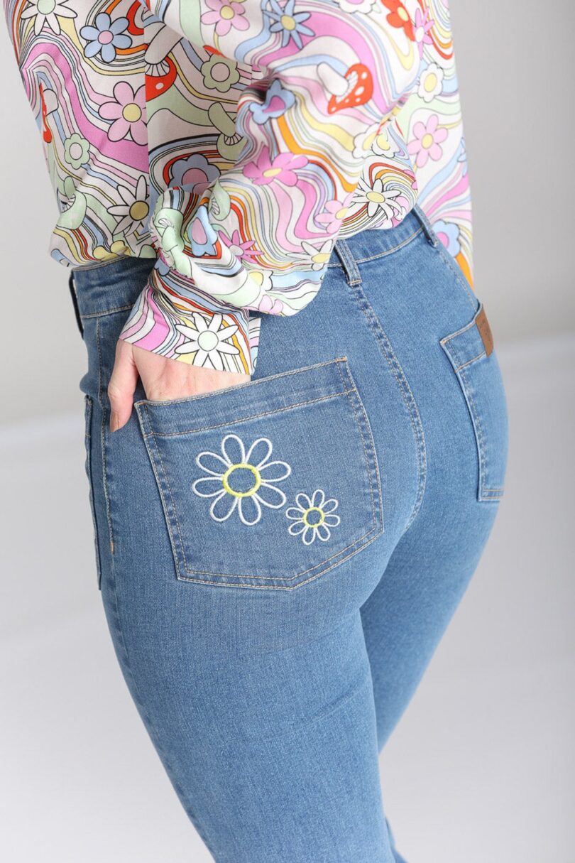 Flower Power Jeans  Shop now at Kitty Darling