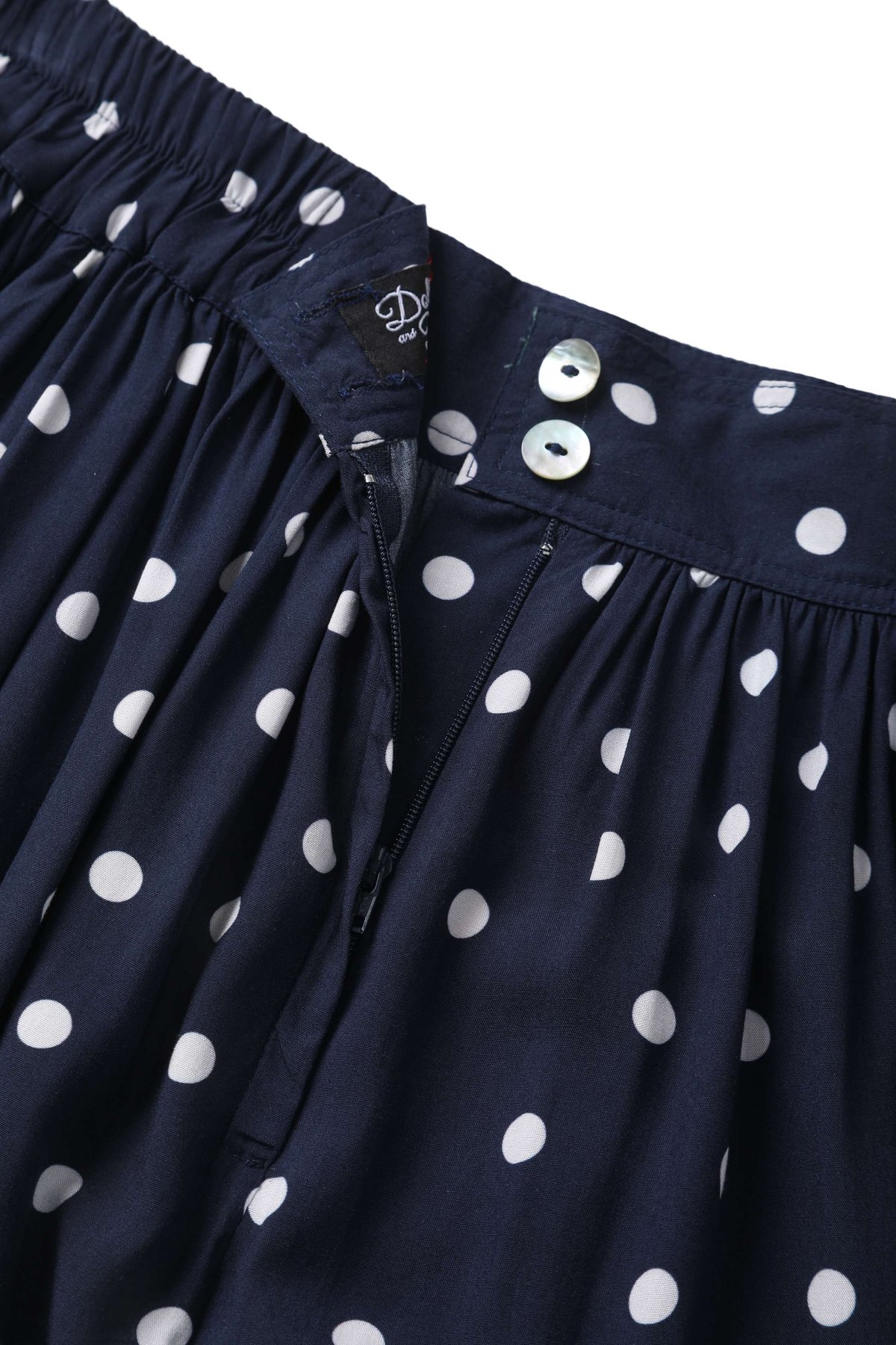 Estelle Midnight Blue Polka Dot Midi Skirt Estelle Midnight Blue Polka Dot Midi Skirt  Shop now at Kitty Darling