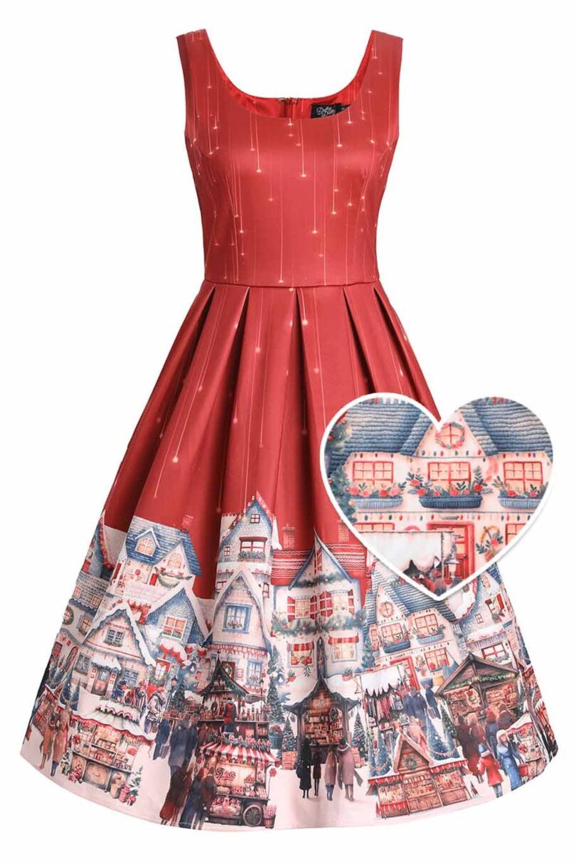 Amanda Chrismas Market Flared Dress  Shop now at Kitty Darling