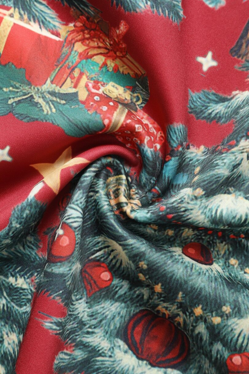 Amanda Crimson Red Christmas Santa Print Dress  Shop now at Kitty Darling