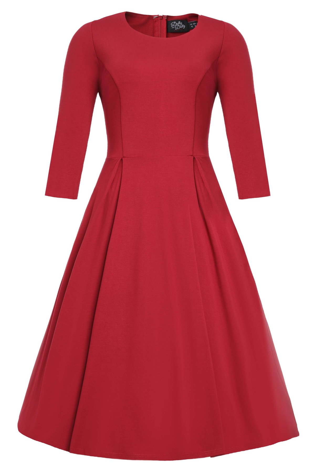 Beatrix Vintage Inspired Long Sleeves Dress in Burgundy Beatrix Vintage Inspired Long Sleeves Dress in Burgundy  Shop now at Kitty Darling