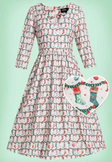 Billie Christmas Stocking Long Sleeved Dress – New In | Kitty Darling