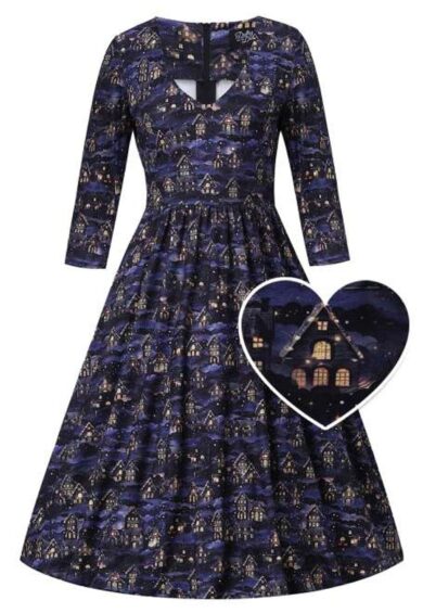 Billie Purple Christmas Village – Dresses | Kitty Darling