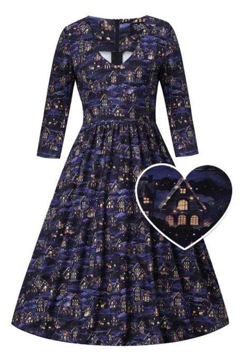 Billie Purple Christmas Village  Shop now at Kitty Darling