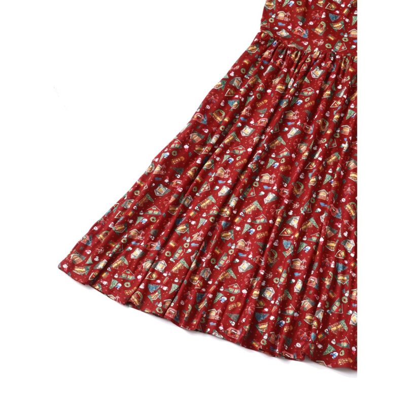 Billie Red Christmas Fair Long Sleeved Dress  Shop now at Kitty Darling