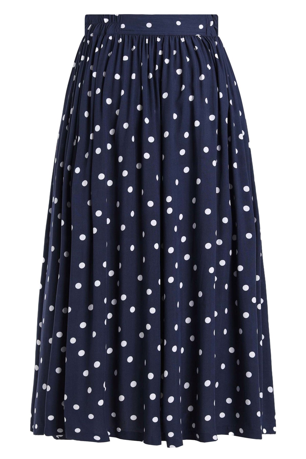 Estelle Midnight Blue Polka Dot Midi Skirt Estelle Midnight Blue Polka Dot Midi Skirt  Shop now at Kitty Darling