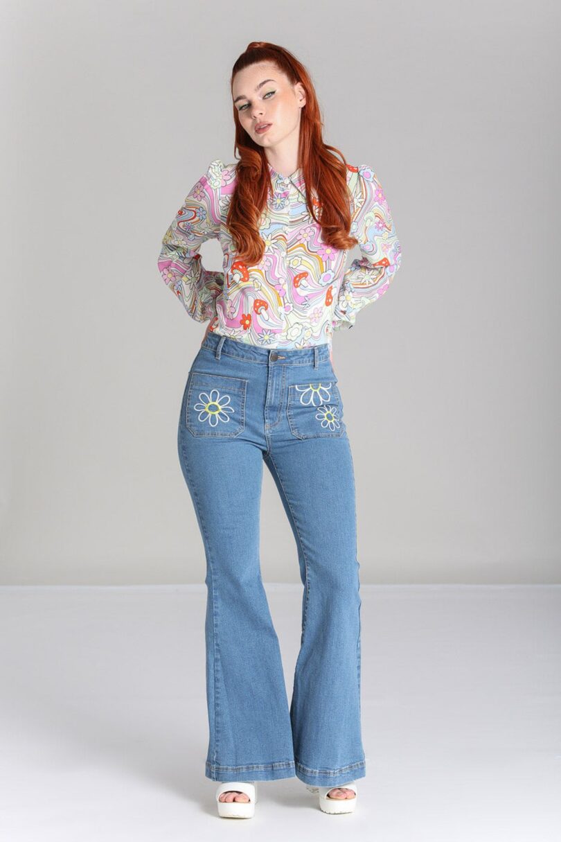 Flower Power Jeans  Shop now at Kitty Darling