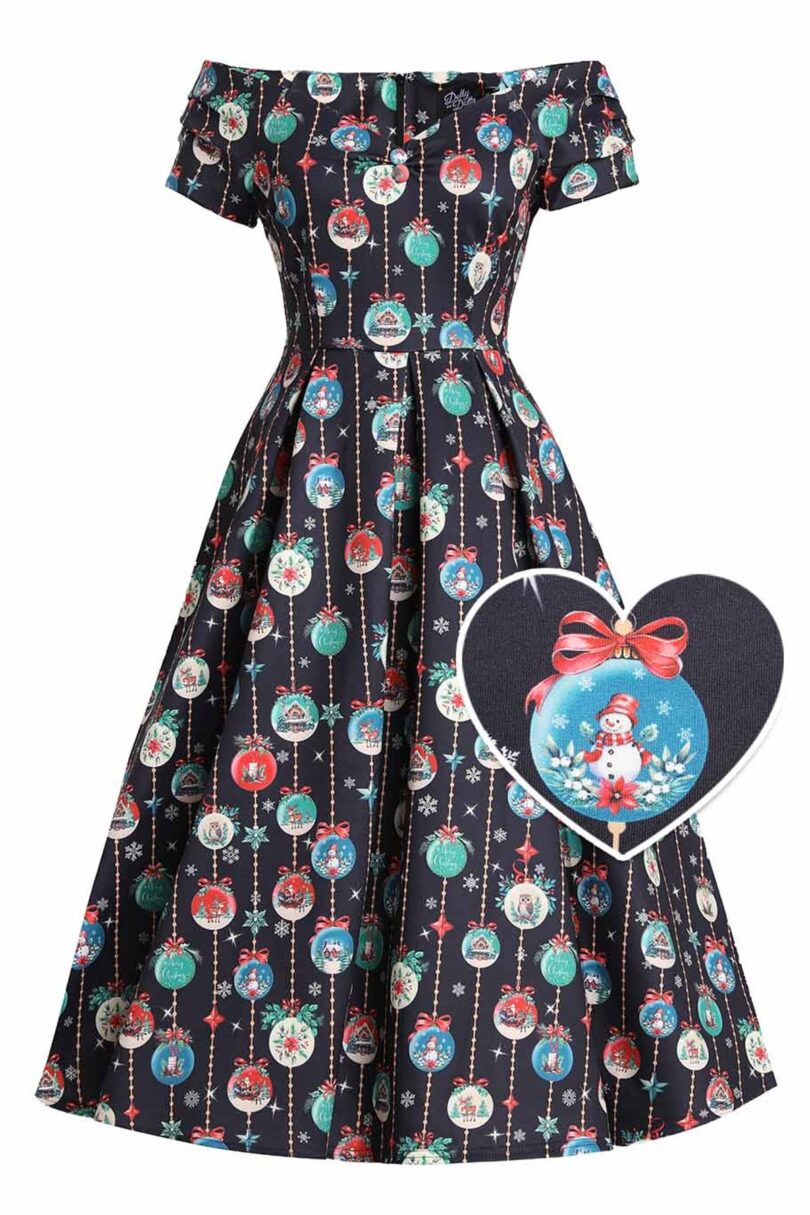 Lily Snow Globe Off Shoulder Dress  Shop now at Kitty Darling