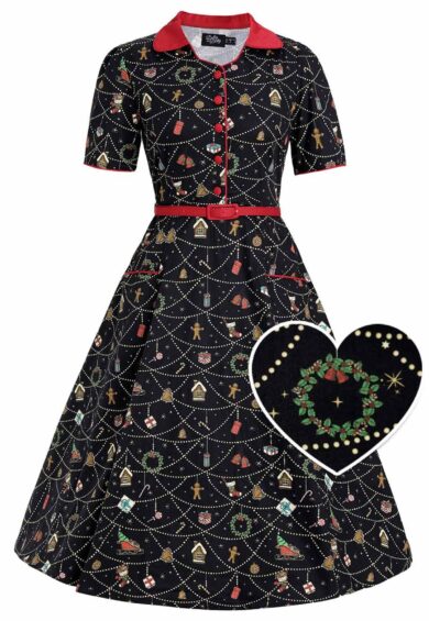 Mabel Christmas Ornament Shirt Dress – New In | Kitty Darling