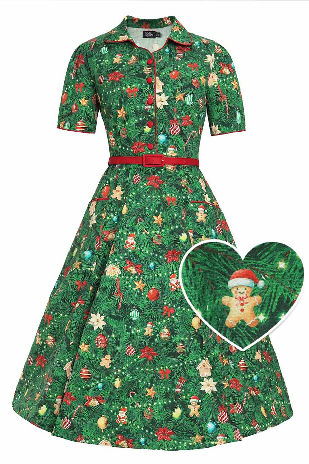 Mabel Christmas Tree Shirt Dress Mabel Christmas Tree Shirt Dress  Shop now at Kitty Darling