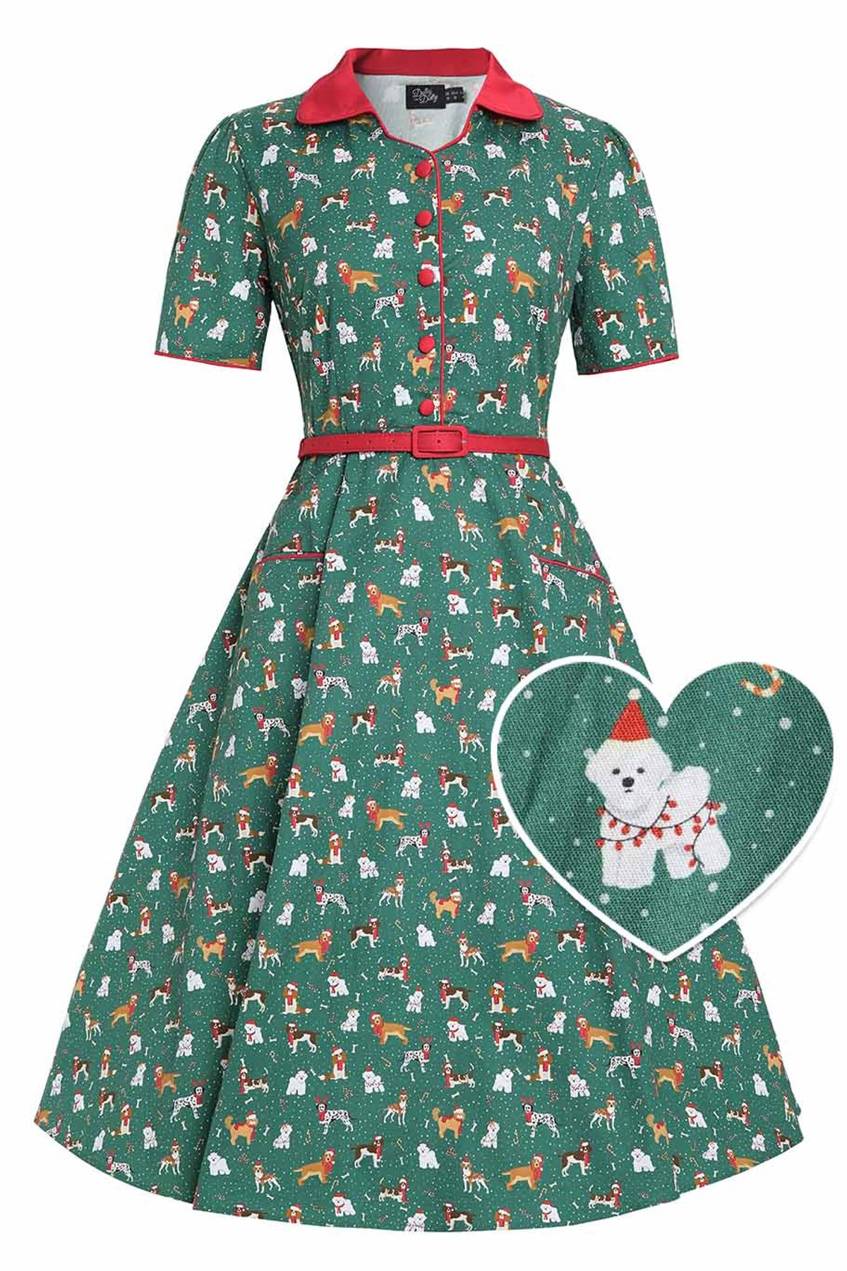 Mabel Dog At Christmas Shirt Dress Mabel Dog At Christmas Shirt Dress  Shop now at Kitty Darling