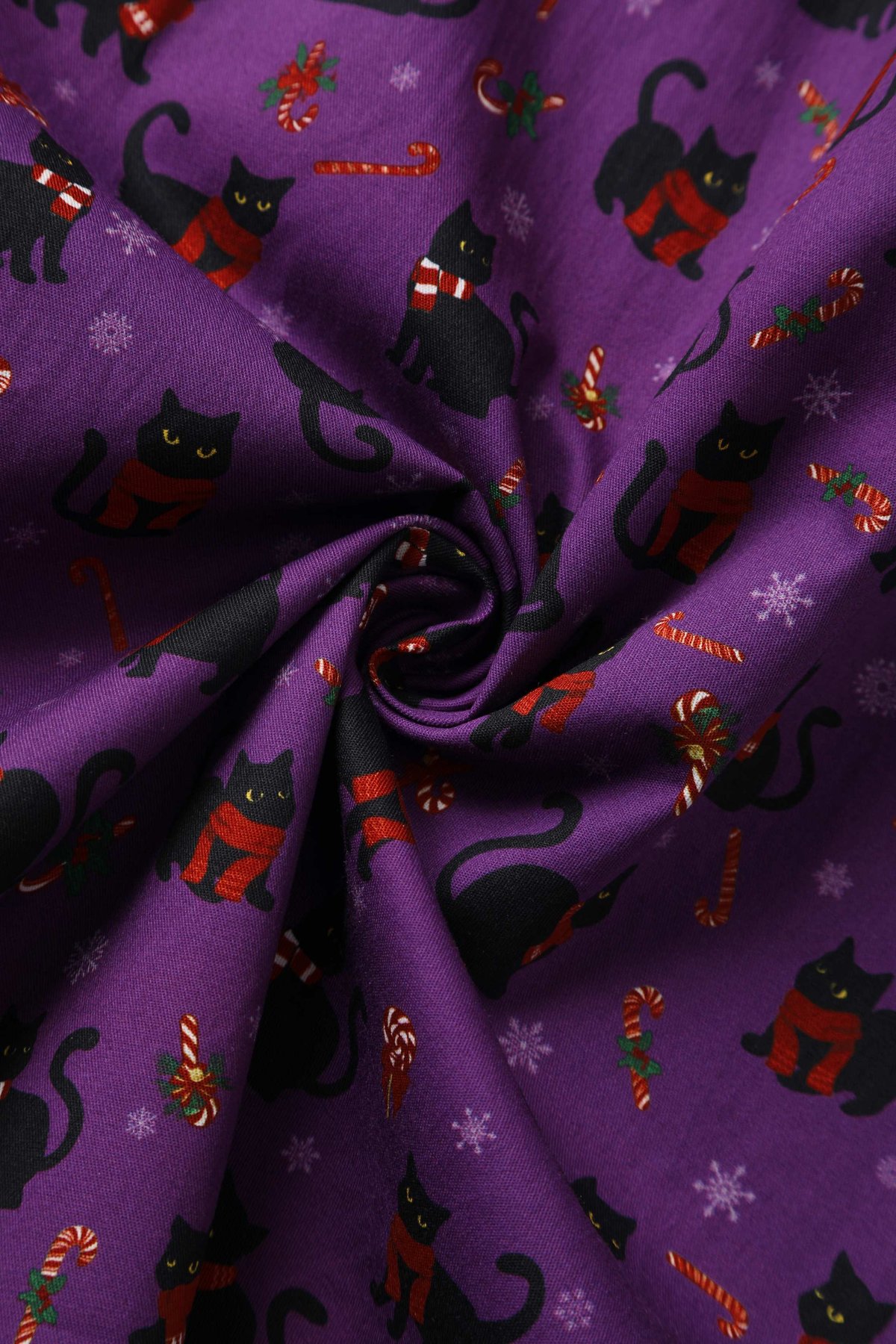 Mabel Festive Cat Shirt Dress In Purple Mabel Festive Cat Shirt Dress In Purple  Shop now at Kitty Darling