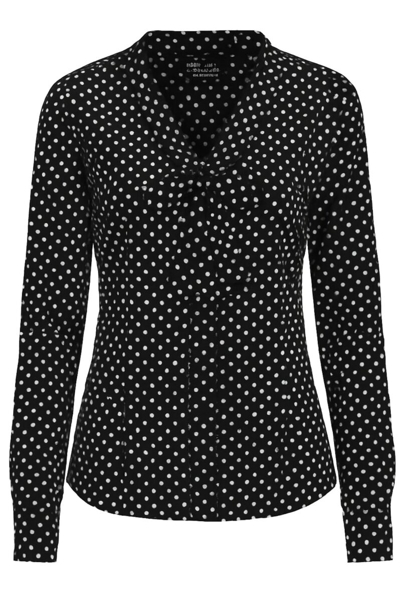 Margaret Classic Black Polka Dot Tie Blouse  Shop now at Kitty Darling
